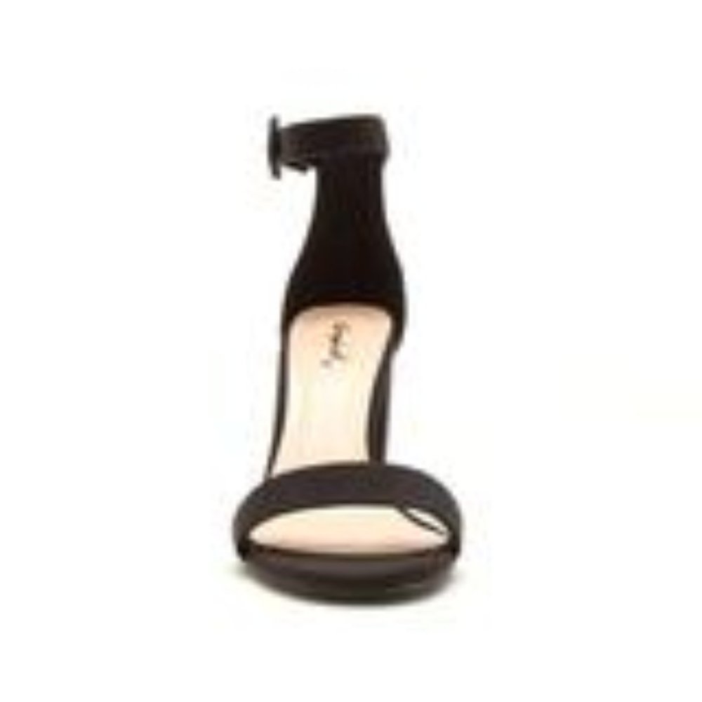 Black Suede Nubuck One Band Ankle Strap Sandal - Picture 4 of 4